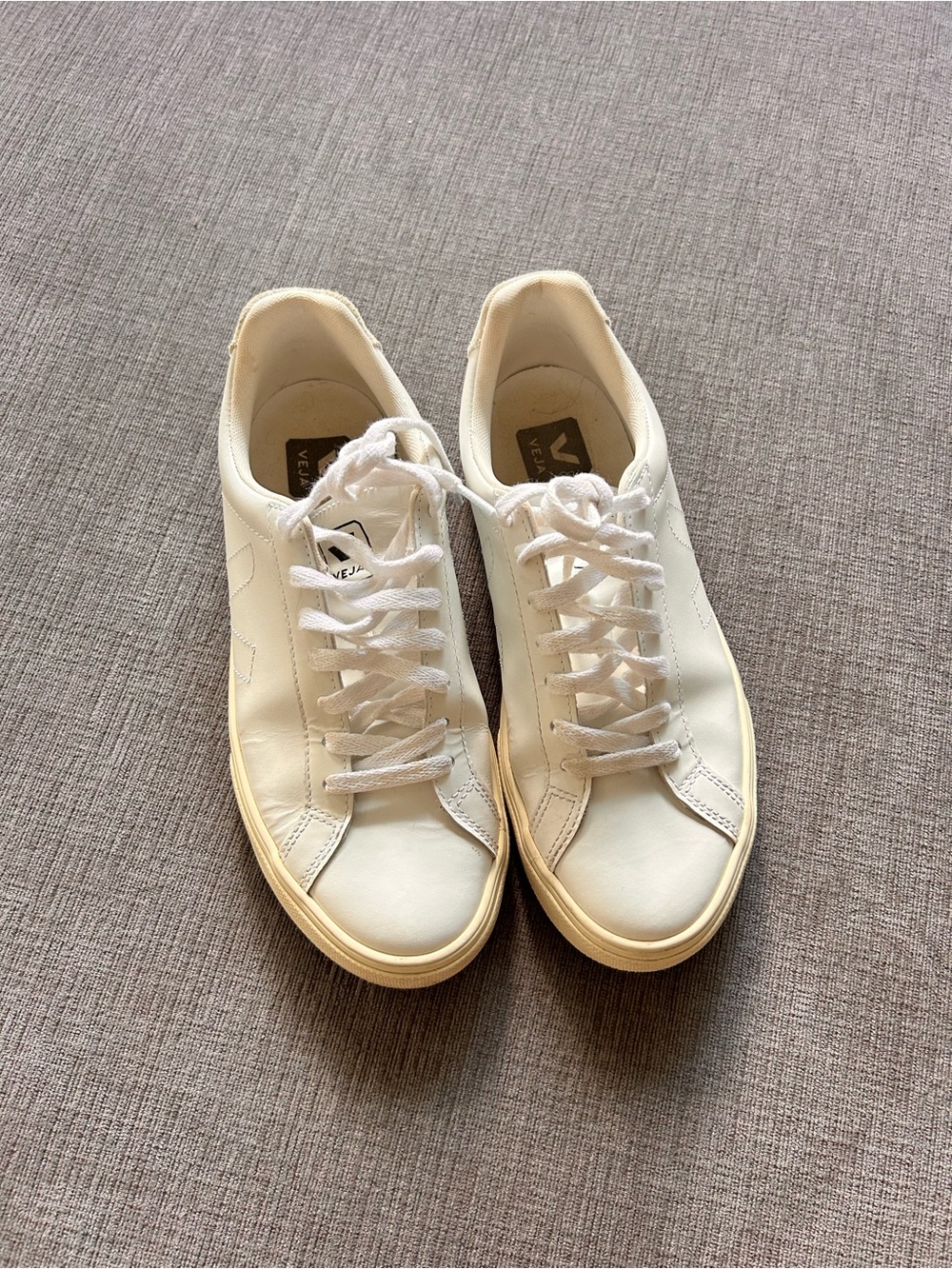Veja Low-Top Leather Sneakers in White